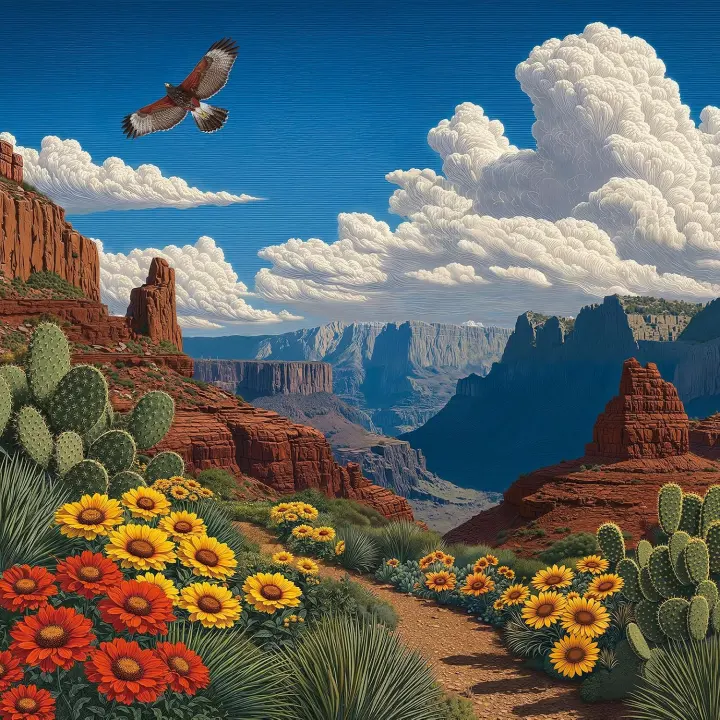 1000-Piece Adult Jigsaw Puzzle — Vintage Arizona Canyon Scene