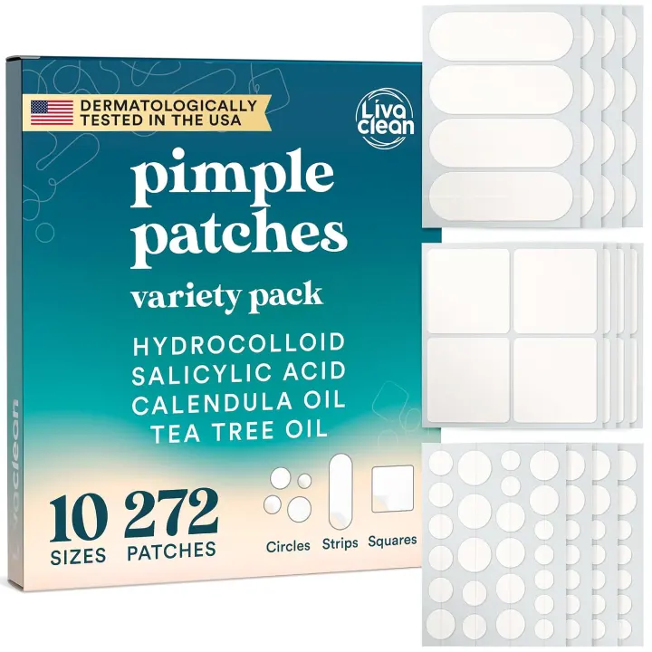 272-Count Large Hydrocolloid Pimple Patches — 10-Size Acne Patch Pack
