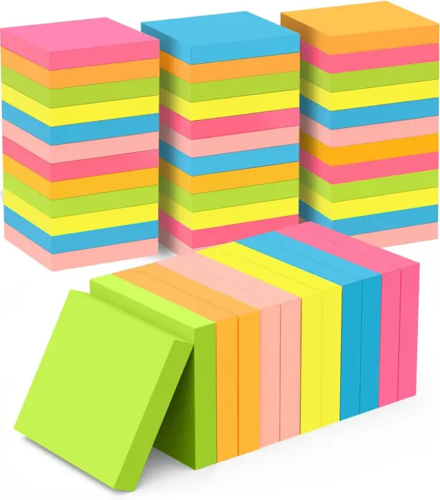 3x3 Inch Self-Adhesive Sticky Notes — 48 Pads, 100 Sheets Each