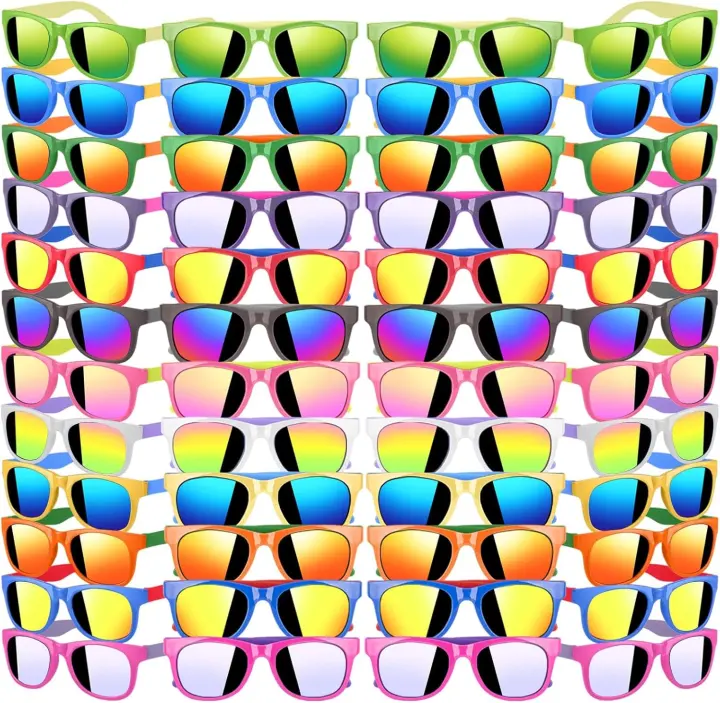 48-Pack Kids Sunglasses — 16 Neon Colors Party Favors