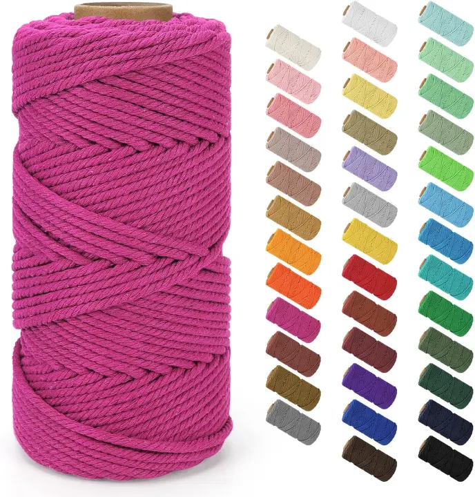 4mm Natural Cotton Macrame Cord — 109 yd Twisted 4-Strand Rope
