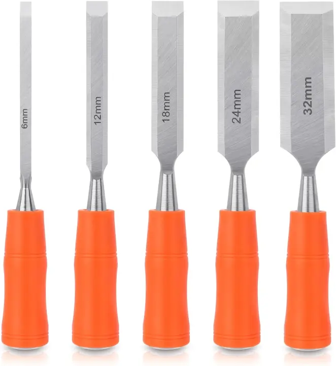 5-Piece Wood Chisel Set — 6, 12, 18, 24 & 32mm Hand Chisels