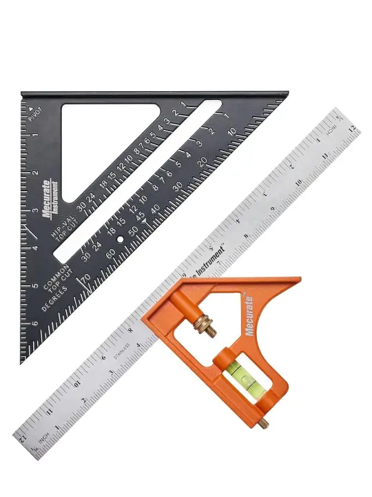 7-Inch Rafter Triangle & 12-Inch Combination Square Set — Precision Tools