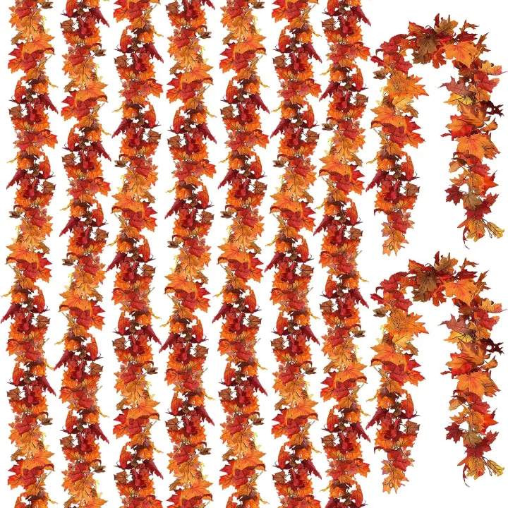 9-Pack Autumn Maple Leaf Garland — 53.1 ft Fall Vines