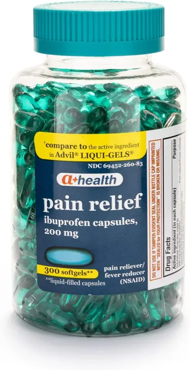 A+Health Ibuprofen 200 mg Softgels — Pain Reliever/Fever Reducer, 300 ct