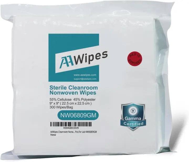 AAwipes Sterile Nonwoven Cleanroom Wipes — 6 x 6 in, 300-Count