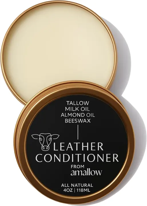 All-Natural Leather Conditioner Balm — Mink Oil, Tallow & Beeswax
