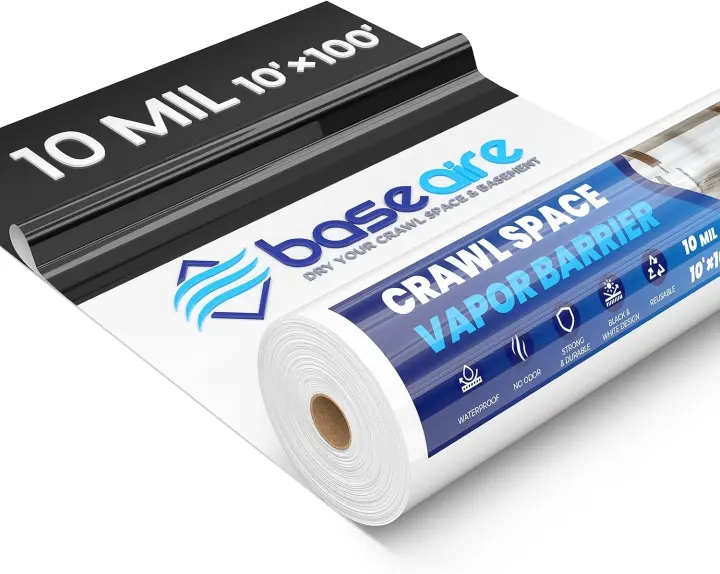 BaseAire Crawl Space Vapor Barrier Film — 10' x 100', 10 mil