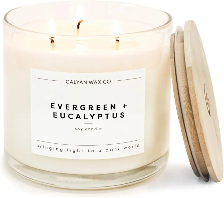 Calyan Wax Co. Evergreen & Eucalyptus 3-Wick Scented Candle — 43 hr