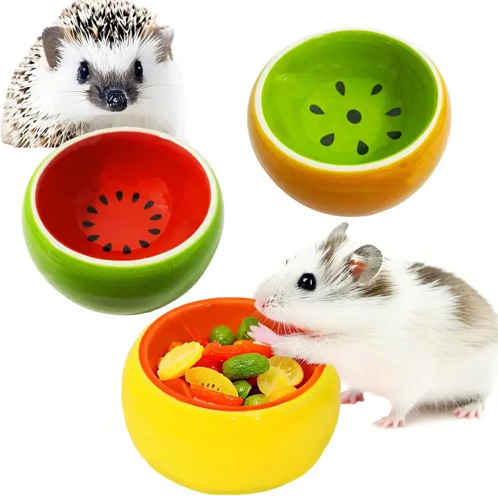 Ceramic Small Pet Food Bowls (3-Pack) — Hamster & Rodent Dishes