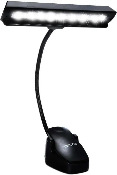Clip-On Dimmable LED Music Stand Lamp — Black