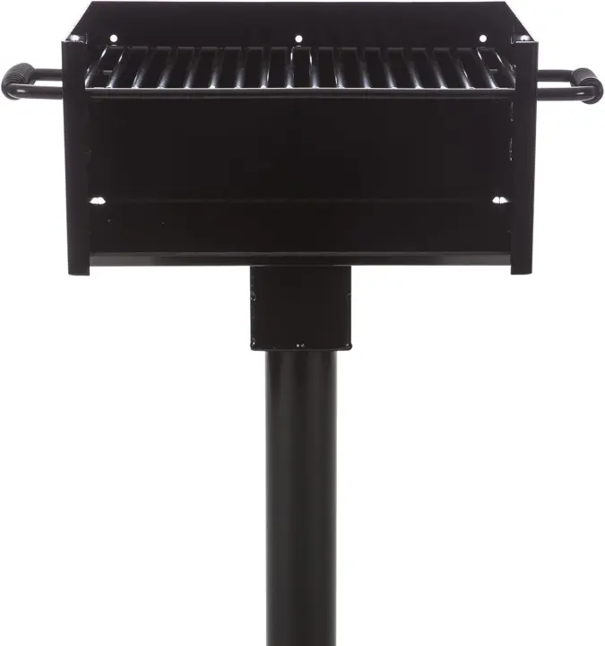 Commercial Park Grill — 300 sq in Steel Grate with Swivel Post