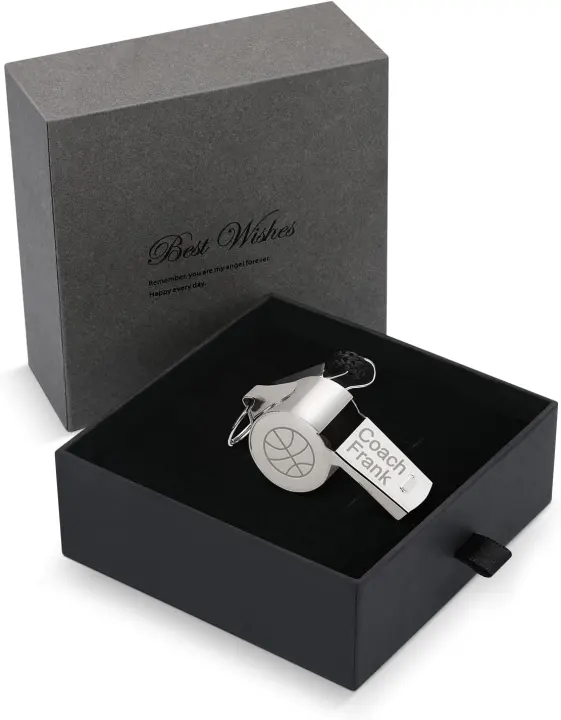 Custom Engraved Coach Whistle with Luxury Gift Box