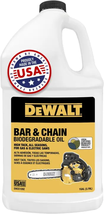 DEWALT Biodegradable Bar & Chain Oil — Eco-Friendly Chainsaw Lubricant