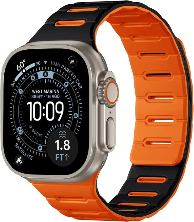 Double‑Sided Magnetic Silicone Apple Watch Band — Reversible Strap