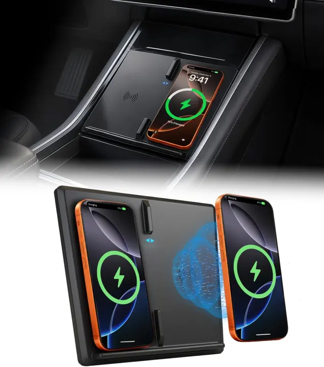 Dual 15W Wireless Charging Pad for 2017–2020 Tesla Model 3