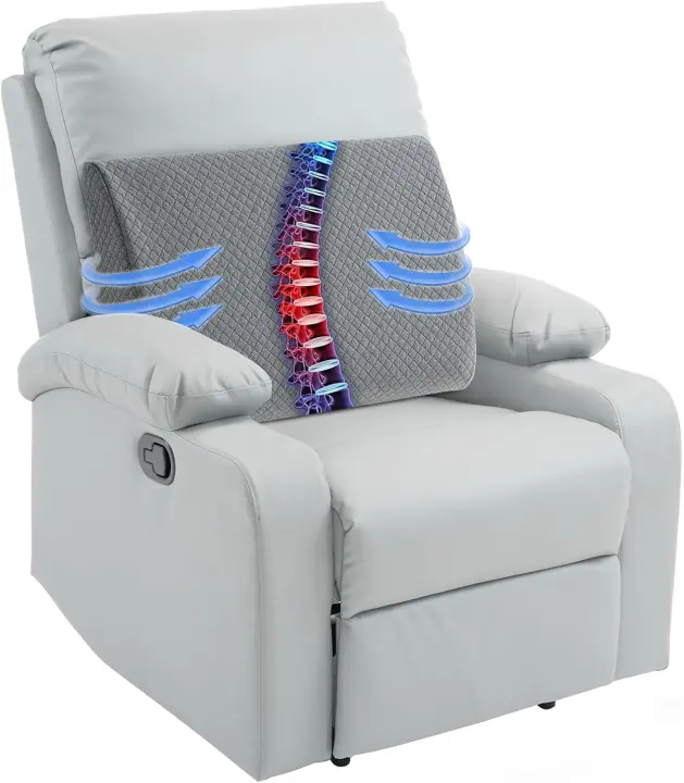 Extra-Large Memory Foam Lumbar Pillow for Recliners — Thick Back Support