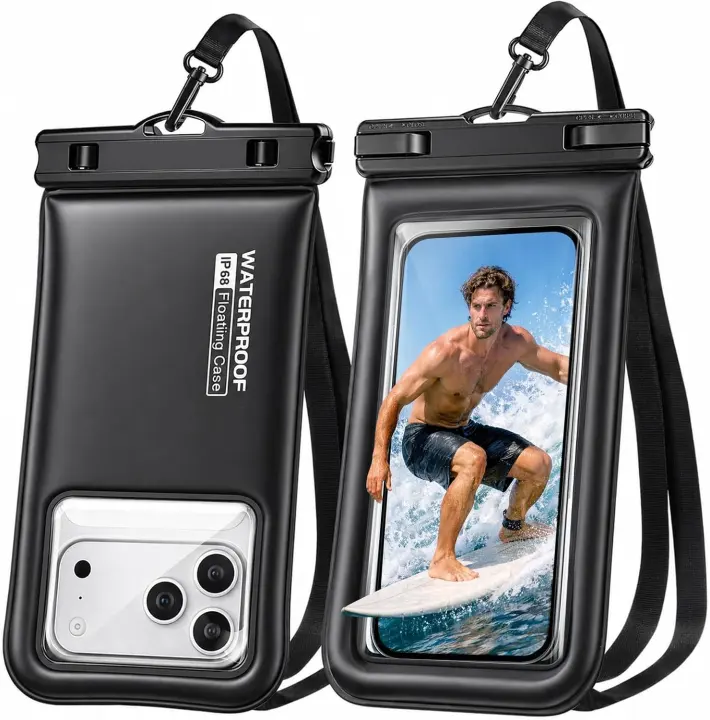 Floating Waterproof Phone Pouch — 2-Pack, Fits Up to 7.0-Inch Phones