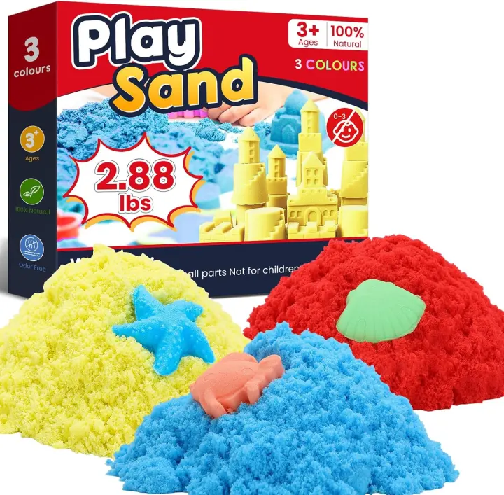 FURWEY 3-Color Kids Play Sand — 2.88 lb Sensory Molding Sand