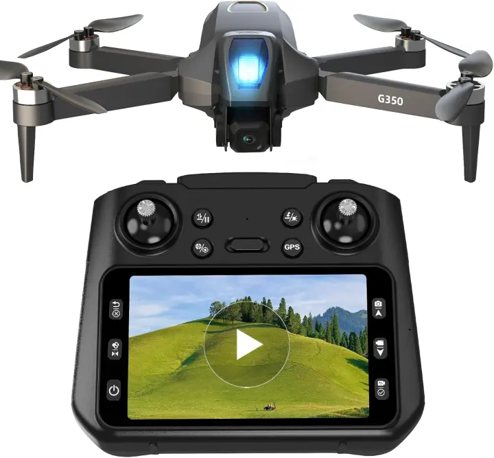 GPS Foldable Camera Drone with 1080P and 4.5-inch LCD Remote