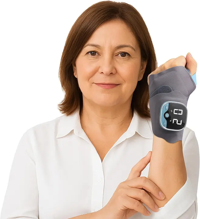 Hand/Wrist Massager with Heat — 5 Modes, 9 Intensities, Cordless