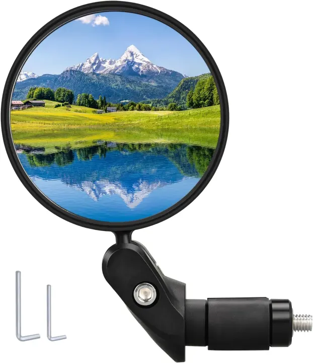 Handlebar End Bike Mirror — HD Convex Rearview with Allen Wrenches