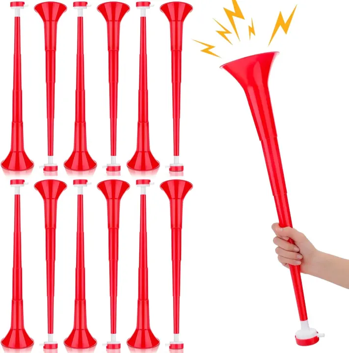 Kathfly 12-Pack 28 Inch Collapsible Vuvuzela Stadium Horns