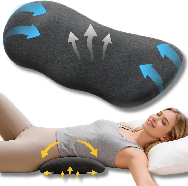 Memory Foam Lumbar Pillow for Sleeping and Lower Back Relief