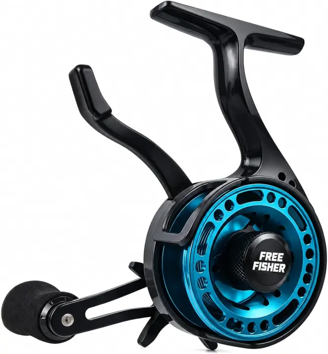 Mini Inline Ice Fishing Reel — Compact Aluminum Spool Reel