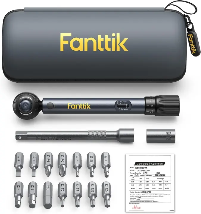 Mini Torque Wrench Bike Kit — 2–10 Nm, 14-Bit Carbon-Safe Set