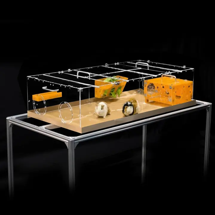 Model-A1 Acrylic Enclosed Guinea Pig Cage with Clear Lid