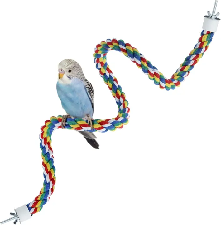 Mygeromon 31.5-inch Bird Rope Perch with Metal Nut — Climbing Perch