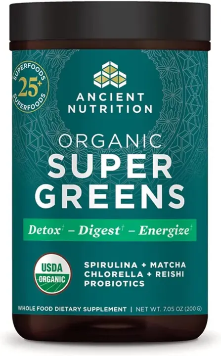 Organic Super Greens Powder with Probiotics & Spirulina — Daily Greens