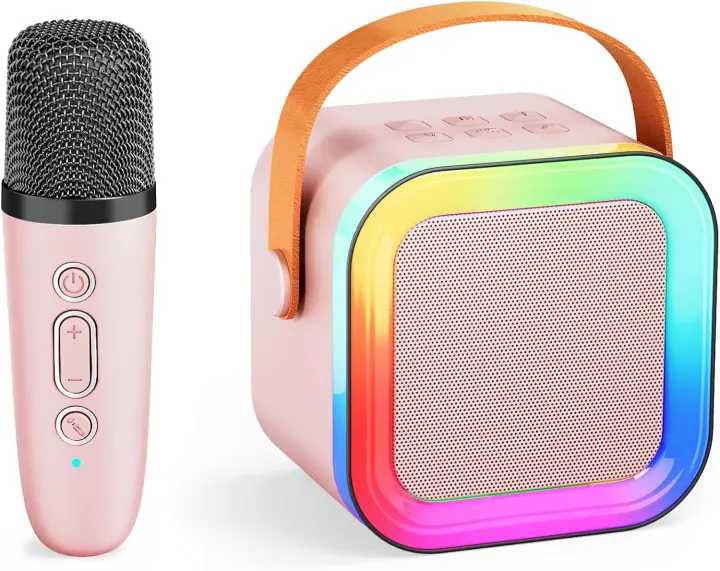 Portable Kids Karaoke Machine with Wireless Mic — Pink, Ages 3–12