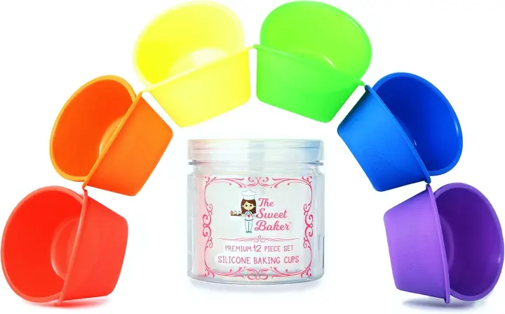 Professional Silicone Cupcake & Muffin Cups — 12 Reusable Molds