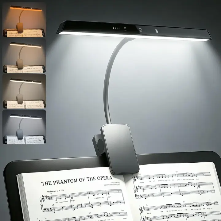 Rechargeable Clip-On Music Stand Light — 4-Color Piano Lamp