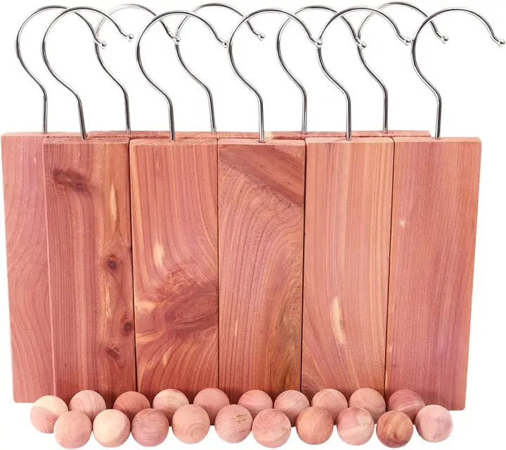 Red Cedar Closet Blocks & Balls — 10 Hang-Ups + 20 Spheres