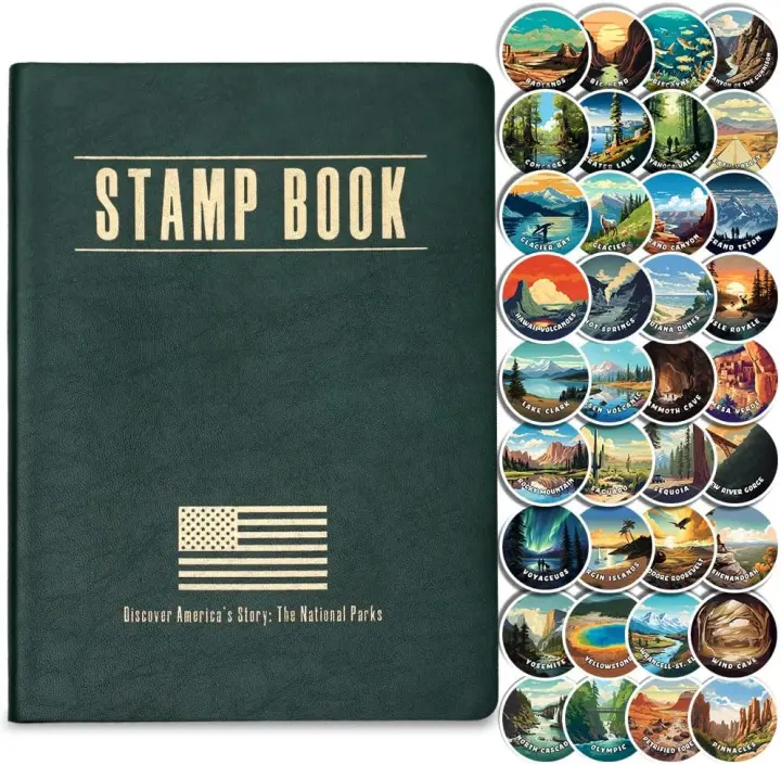 SHOXREM National Parks Stamp & Sticker Travel Journal — 63 Parks