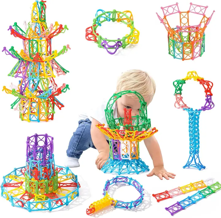 Snap-and-Twist Interlocking Building Blocks — 270-Piece STEM Set