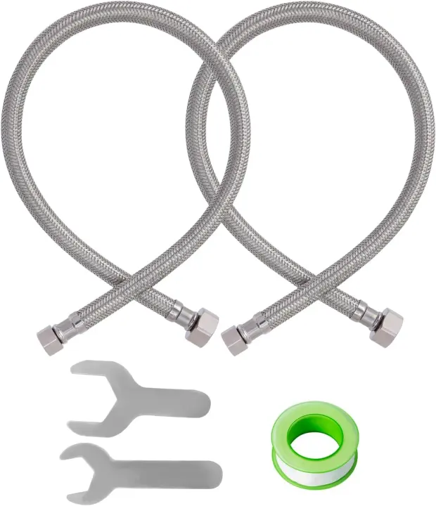SUNGATOR 16-Inch Faucet Supply Lines — 3/8" Comp x 1/2" FIP, 2-Pack