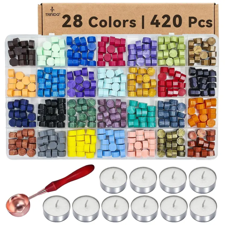 TRINIDa Wax Seal Bead Kit — 420-Piece, 28-Color Sealing Set