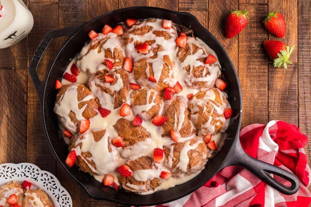 French toast made in a skillet.
