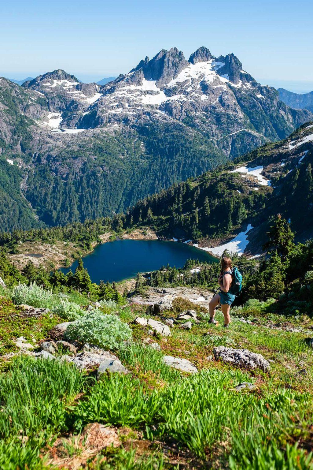 Hiking in the summertime.