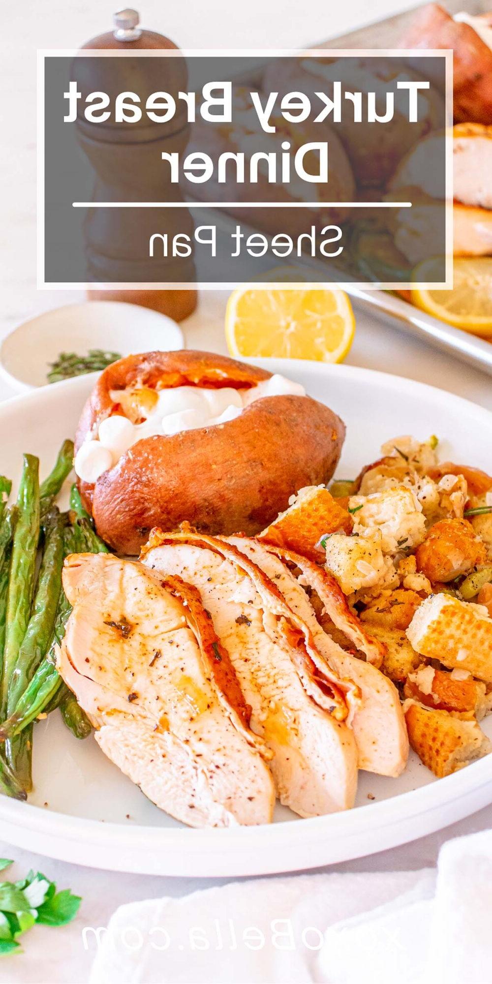 Δείπνο με στήθος γαλοπούλας στο ταψί για Pinterest.