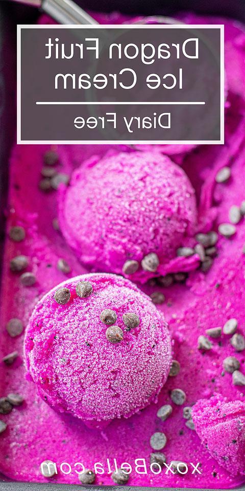 Παγωτό dragon fruit σε μπολ, φτιαγμένο με συστατικά χωρίς γαλακτοκομικά.