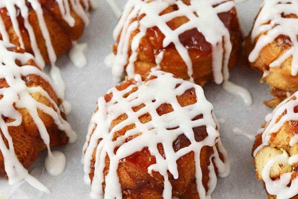 A plate of muffins made of cinnamon roll dough.