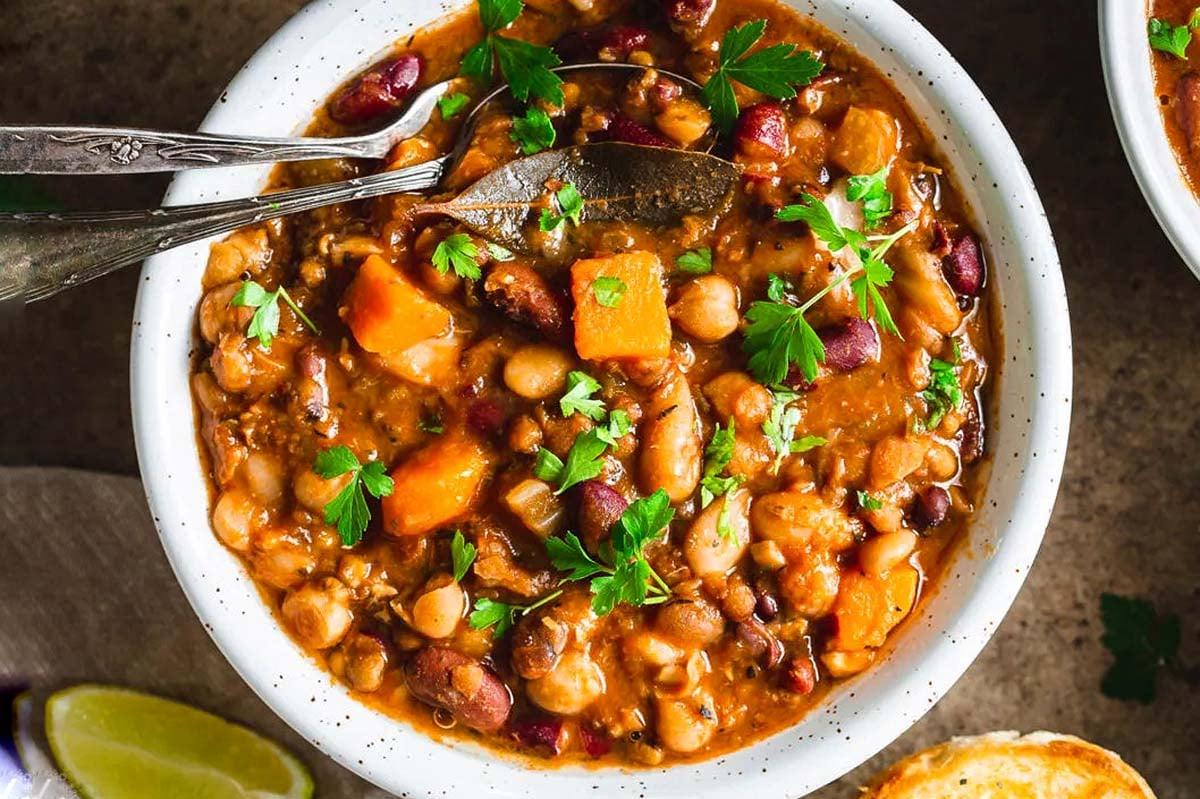 Χορτοφαγική/Vegan Σούπα Φασολιών σε Instant Pot.