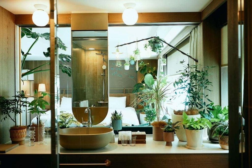 Μπάνιο με φυτά στο Good Nature Hotel.
