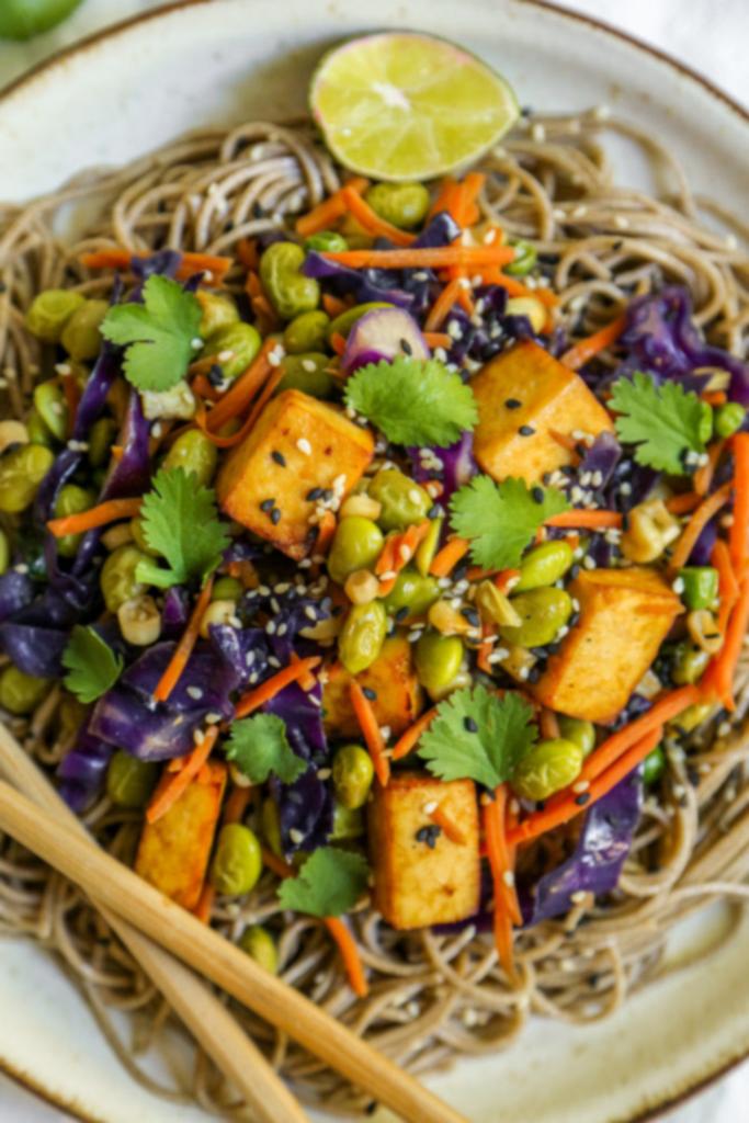 Σουσαμένια Σόμπα Στιρ-φράι – V, GF, Low FODMAP 4 Vegan stir-fry soba με τόφου και λαχανικά