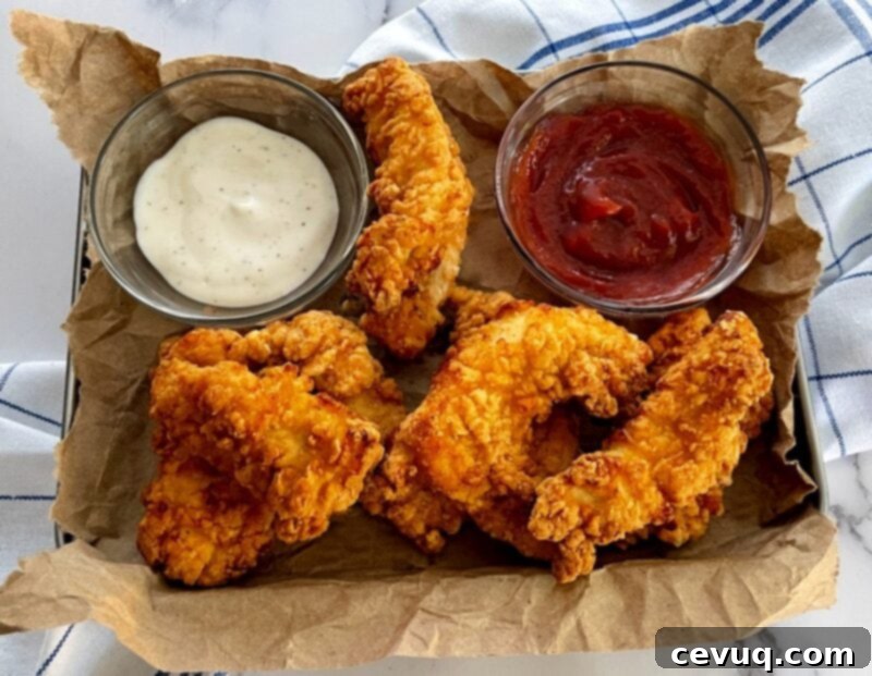 Τηγανητό Κοτόπουλο Air Fryer 2 κοτομπουκιές σε δίσκο με σως ράντσο και κέτσαπ